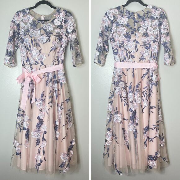 BHLDN DRESS 6 PINK MOTHER OF THE BRIDE BRIDAL SHOWER COCKTAIL PARTY - Picture 3 of 16